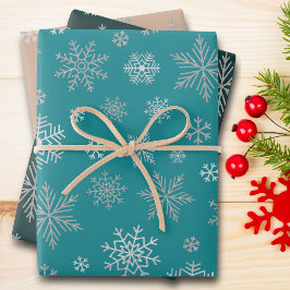 Elegant Silver Snowflakes kerst Inpakpapier Vel