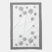 Elegant Silver Snowflakes kerst Theedoek (Verticaal)