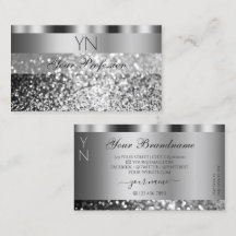 Elegant Silver Sparging Glitter Monogram Modern