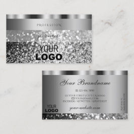Elegant Silver Sparking Glitter met Logo Moderne Visitekaartje