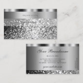 Elegant Silver Sparking Glitter Modern Shimmery Visitekaartje (Voorkant / Achterkant)