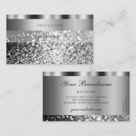 Elegant Silver Sparking Glitter Modern Shimmery Visitekaartje
