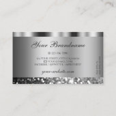 Elegant Silver Sparking Glitter Modern Shimmery Visitekaartje (Achterkant)