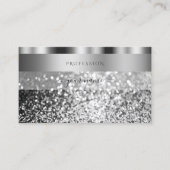 Elegant Silver Sparking Glitter Modern Shimmery Visitekaartje (Voorkant)
