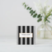 Elegant Silver Sparking Square Visitekaartje (Staand voorkant)