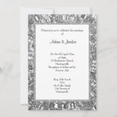ELEGANT SILVER SPARKLE CUSTOM INVITATION KAART (Voorkant)