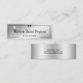 Elegant Silver Sparkle Formele Afstuderen Name Kaa Contactkaartje (Voorkant / Achterkant)