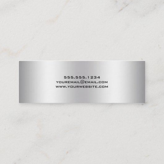 Elegant Silver Sparkle Formele Afstuderen Name Kaa Contactkaartje (Achterkant)