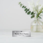 Elegant Silver Sparkle Formele Afstuderen Name Kaa Contactkaartje (Staand voorkant)