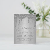 Elegant Silver Sparkle Glitter Drift Quinceañera Briefkaart (Staand voorkant)