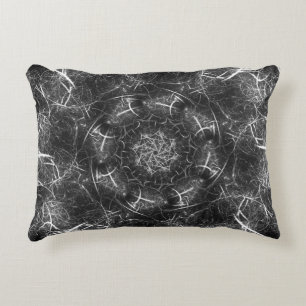Elegant Silver Spiral Fractal Pillow Accent Kussen