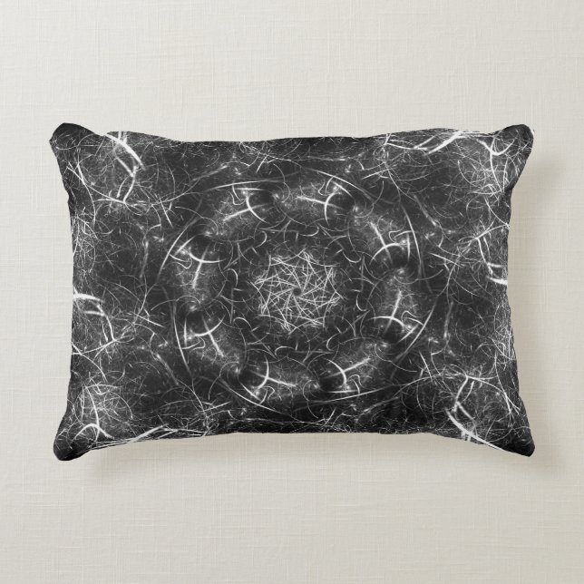 Elegant Silver Spiral Fractal Pillow Accent Kussen (Voorkant)