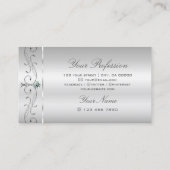 Elegant Silver Squiggings Jewels Ornamental Visitekaartje (Achterkant)