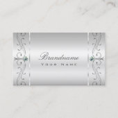 Elegant Silver Squiggings Jewels Ornamental Visitekaartje (Voorkant)