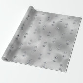 Elegant Silver Star Cadeaupapier (Uitgerold)