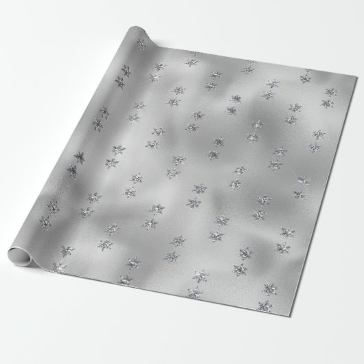 Elegant Silver Star Cadeaupapier (Uitgerold)