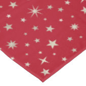 Elegant Silver Star Cute Festive Red Kerstmis Tafelkleed (Gekanteld)