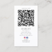 Elegant Silver Stars Aangepaste Foto QR Sociale Me Visitekaartje (Achterkant)