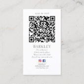 Elegant Silver Stars Foto Social Media Monogram Visitekaartje (Achterkant)