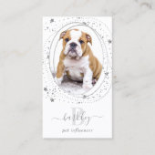 Elegant Silver Stars Foto Social Media Monogram Visitekaartje (Voorkant)