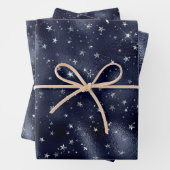 Elegant Silver Stars Kerstmis Inpakpapier Vel (In situ)