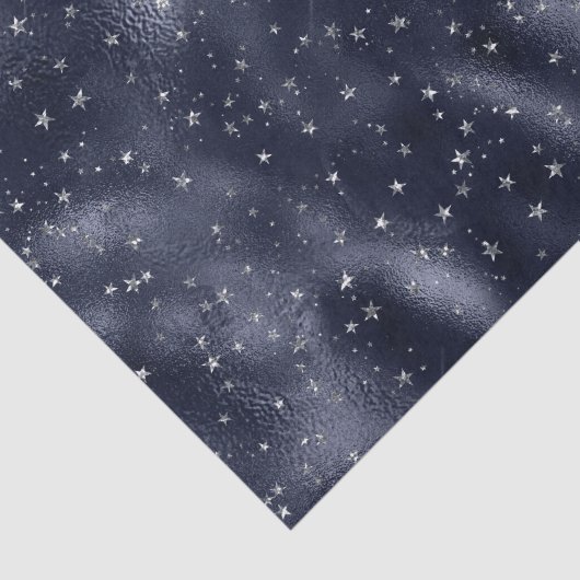 Elegant Silver Stars Kerstmis Tissuepapier (Detail)