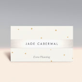 Elegant Silver Striped Gold Star Event Planner Visitekaartje