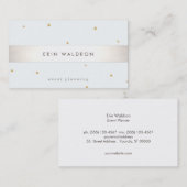 Elegant Silver Striped Gold Star Light Blue Visitekaartje (Voorkant / Achterkant)