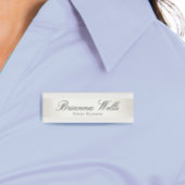 Elegant Silver Striped Personeel Naam Naambadge