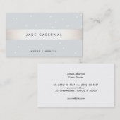 Elegant Silver Striped White Stars Event Planner Visitekaartje (Voorkant / Achterkant)