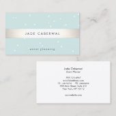 Elegant Silver Striped White Stars Event Planner Visitekaartje (Voorkant / Achterkant)