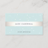 Elegant Silver Striped White Stars Event Planner Visitekaartje (Voorkant)