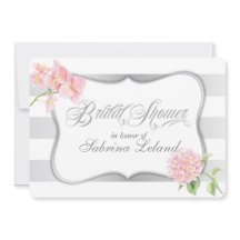 Elegant Silver Stripes Floral Vrijgezellenfeest