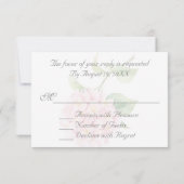Elegant Silver Stripes Pink Hydrangeas RSVP (Achterkant)