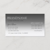 Elegant Silver Stylish Mirror Font Professional Visitekaartje (Achterkant)