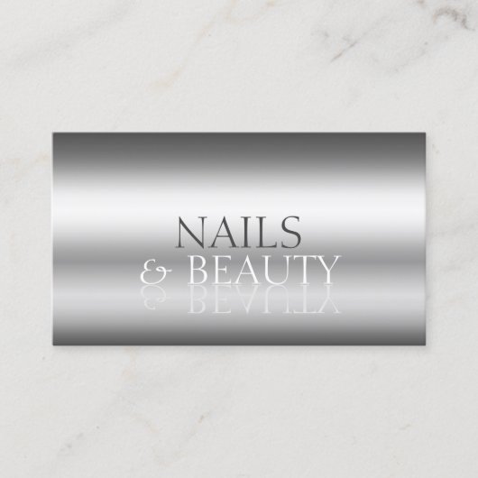 Elegant Silver Stylish Mirror Font Professional Visitekaartje (Voorkant)