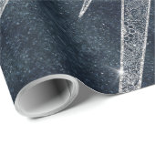 Elegant Silver Sun Moon Doodle Mandala Blue Design Cadeaupapier (Rol Hoek)