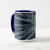 Elegant Silver Sun Moon Doodle Mandala Blue Design Mok (Voorkant links)