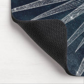 Elegant Silver Sun Moon Doodle Mandala Blue Design Muismat (Hoek)