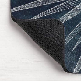 Elegant Silver Sun Moon Doodle Mandala Blue Design Muismat