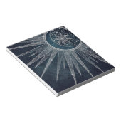 Elegant Silver Sun Moon Doodle Mandala Blue Design Notitieblok (Schuin)