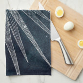 Elegant Silver Sun Moon Doodle Mandala Blue Design Theedoek (Quarter Fold)