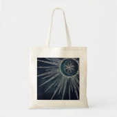 Elegant Silver Sun Moon Doodle Mandala Blue Design Tote Bag (Voorkant)
