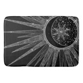 Elegant Silver Sun Moon Mandala Black Design Badmat (Voorkant)