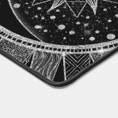 Elegant Silver Sun Moon Mandala Black Design Bureaumat (Hoek)