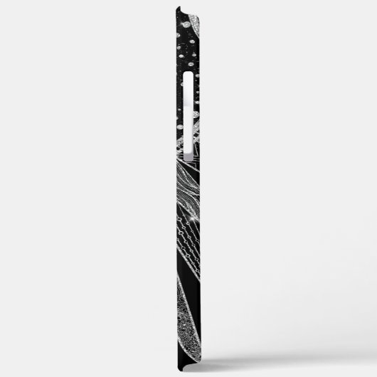 Elegant Silver Sun Moon Mandala Black Design Case-Mate iPhone Case (Achterkant / Links)