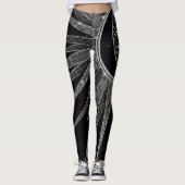Elegant Silver Sun Moon Mandala Black Design Leggings (Voorkant)