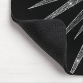 Elegant Silver Sun Moon Mandala Black Design Muismat (Hoek)