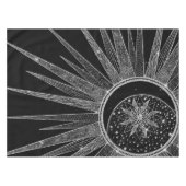 Elegant Silver Sun Moon Mandala Black Design Tafelkleed (Voorkant (Horizontaal))
