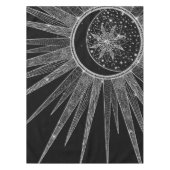 Elegant Silver Sun Moon Mandala Black Design Tafelkleed (Voorkant)